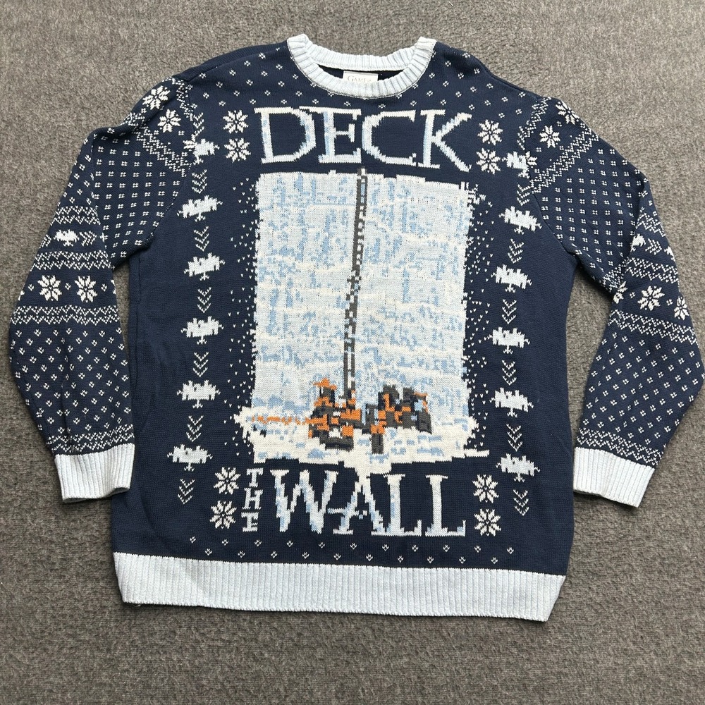Game Of Thrones Ugly Christmas Sweater Size XXL Blue Deck The‎ Wall GOT